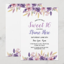 Sweet 16 Birthday Party Lavender Flowers Floral
