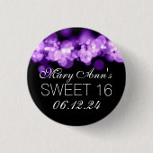 Sweet 16 Birthday Party Paarse Bokeh Lights Ronde Button 3,2 Cm (Voorkant)