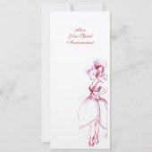 SWEET 16 BIRTHDAY PARTY RED PINK Program Kaart (Achterkant)