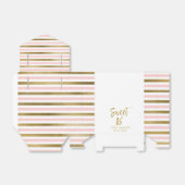 Sweet 16 Birthday Pink & Gold Foil Stripes Bedankdoosjes (Uitgevouwen)
