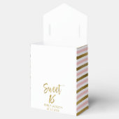 Sweet 16 Birthday Pink & Gold Foil Stripes Bedankdoosjes (Geopend)