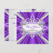 Sweet 16 Birthday Princess Paars Diamonds Tiara 2 Kaart (Voorkant / Achterkant)