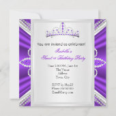 Sweet 16 Birthday Princess Paars Diamonds Tiara 2 Kaart (Achterkant)