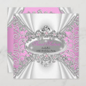 Sweet 16 Birthday Princess Pink Diamonds Tiara 2 Kaart (Voorkant / Achterkant)