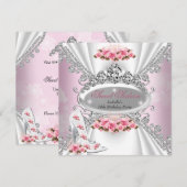 Sweet 16 Birthday Princess Pink Tiara Roos Heels Kaart (Voorkant / Achterkant)