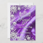 Sweet 16 Birthday Purple Silver Winter Wonderland Kaart (Voorkant)