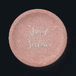 Sweet 16 Birthday Roos Gold Blush Pink Glitter Papieren Bordje<br><div class="desc">Sweet 16 Birthday Party Faux Sparkle en Glitter Roos Gold Blush Pink Borden die perfect zijn voor een Roos Gold of Blush Pink Birthday Party. Deze Borden zijn ideaal voor een Sweet Sixteen Birthday Party.</div>