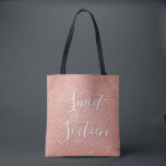 Sweet 16 Birthday Roos Gold Blush Pink Glitter Tote Bag<br><div class="desc">Sweet 16 Birthday Party Faux Sparkle en Glitter Roos Gold Blush Pink Party Bag die perfect zijn voor een Roos Gold of Blush Pink Birthday Party. Deze Party Bag is perfect voor een Sweet Sixteen Verjaardagsfeest.</div>
