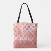 Sweet 16 Birthday Roos Gold Blush Pink Lips Tote Bag (Achterkant)