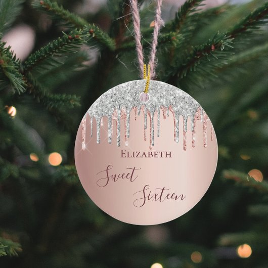 Sweet 16 Birthday roos goudroze Keramisch Ornament