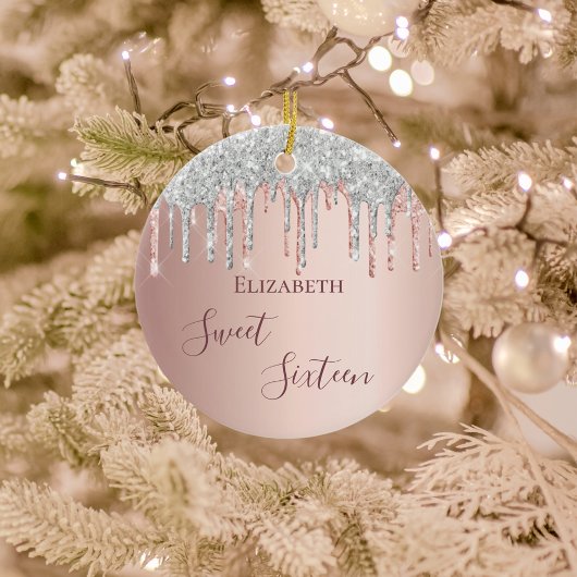 Sweet 16 Birthday roos goudroze Keramisch Ornament