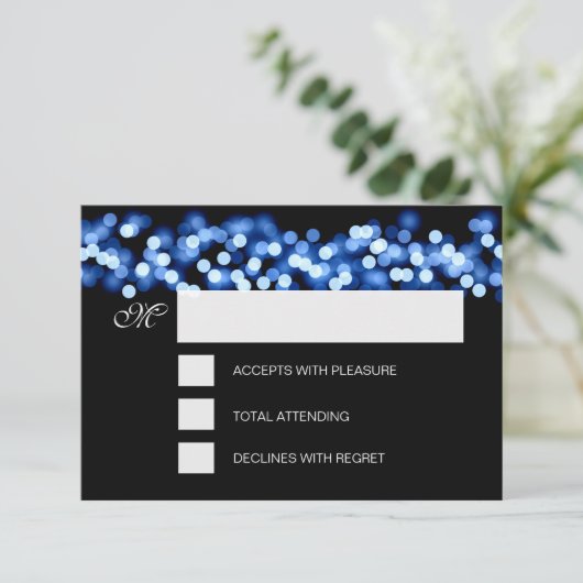 Sweet 16 Birthday RSVP Hollywood Glam Blue (Staand voorkant)