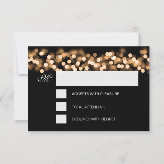 Sweet 16 Birthday RSVP Hollywood Glam Gold (Voorkant)