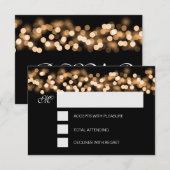 Sweet 16 Birthday RSVP Hollywood Glam Gold (Voorkant / Achterkant)
