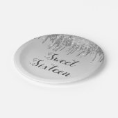 Sweet 16 Birthday Silver Glitter Sparkle Papieren Bordje (Gekanteld)
