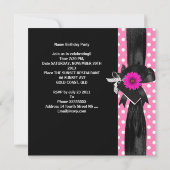 Sweet 16 Birthday Spot Polka Dot Black White Pink Kaart (Achterkant)