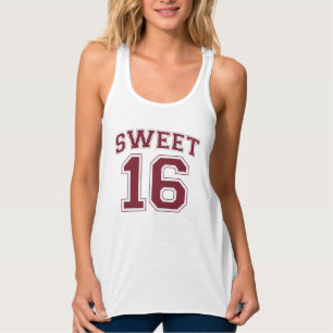 SWEET 16 BIRTHDAY-T-shirt geïnspireerd op VARSITEI Tanktop