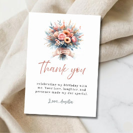 Sweet 16 Birthday Thank You Floral Card Bedankkaart