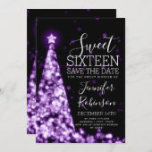Sweet 16 Birthday Uitnodiging Paarse kerst (Voorkant / Achterkant)