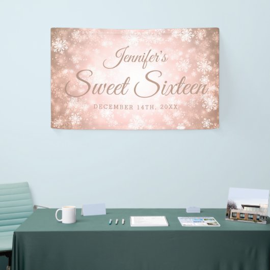 Sweet 16 Birthday Welcome Roos Gold Winter Spandoek (Beurs)