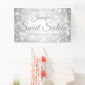Sweet 16 Birthday Welcome Silver Winter Wonderland Spandoek (Insitu)