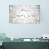 Sweet 16 Birthday Welcome Silver Winter Wonderland Spandoek (Beurs)
