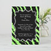 Sweet 16 Black and Lime Green Zebra Pattern Kaart (Staand voorkant)