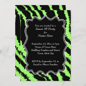 Sweet 16 Black and Lime Green Zebra Pattern Kaart (Voorkant / Achterkant)