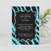 Sweet 16 Black and Turquoise Zebra Pattern Kaart (Staand voorkant)