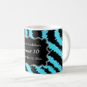 Sweet 16 Black and Turquoise Zebra Pattern Koffiemok (Voorkant rechts)