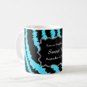 Sweet 16 Black and Turquoise Zebra Pattern Koffiemok (Voorkant links)