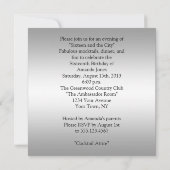 Sweet 16 Black en Silver Silver Scroll Kaart (Achterkant)