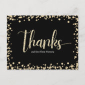 Sweet 16 Black Gold Glitter Birthday Hartelijk dan Briefkaart (Voorkant)