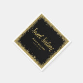 Sweet 16 Black Gold Glitter Birthday Servetten (Hoek)
