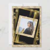 Sweet 16 Black Gold Sparkle Glitter Custom Photo Kaart (Achterkant)