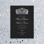 Sweet 16 Black Princess Crown Milestone Birthday Kaart<br><div class="desc">Pas alle tekst zoals gebeurtenistitel aan. Pas de kleur van de achtergrondkleur aan; het kroon afbeelding en de fotorug zijn facultatief.</div>