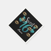 Sweet 16 Black Turquoise Gold Glitter Napkins Servetten (Hoek)