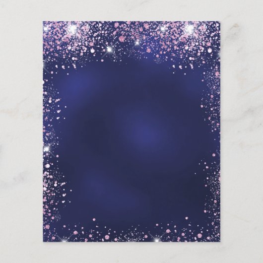 Sweet 16 blauw-roze jurk budgetuitnodiging flyer (Achterkant)