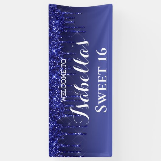 Sweet 16 | Blauw uiteinde Spandoek (Verticaal)