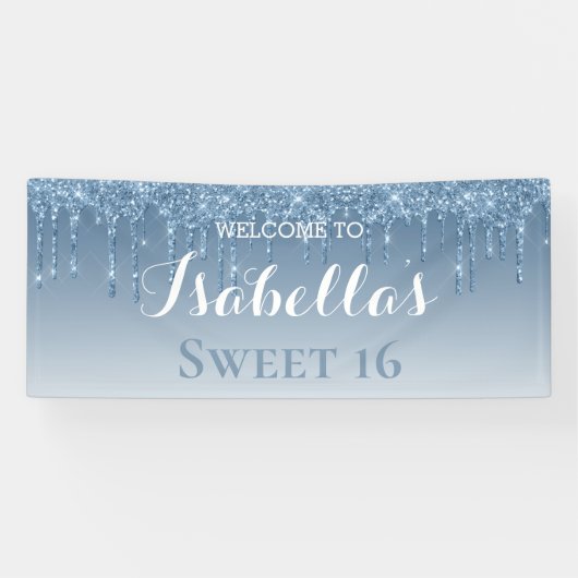 Sweet 16 | Blauw uiteinde Spandoek (Horizontaal)