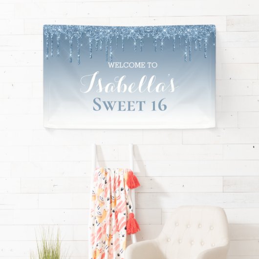 Sweet 16 | Blauw uiteinde Spandoek (Insitu)