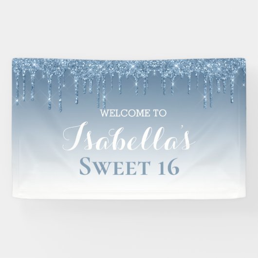 Sweet 16 | Blauw uiteinde Spandoek (Horizontaal)
