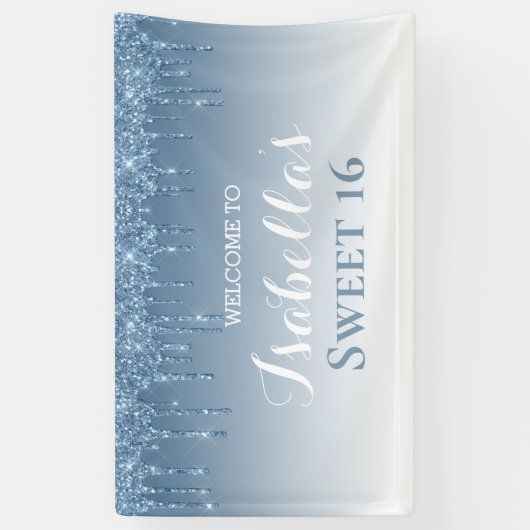 Sweet 16 | Blauw uiteinde Spandoek (Verticaal)