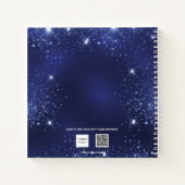 Sweet 16 blauwe glitterjurk bloemetjesboek notitieboek (Achterkant)