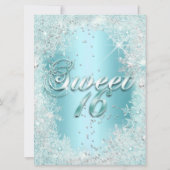 Sweet 16 Blauwgroen blauw Silver Winter Wonderland Kaart (Achterkant)