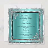 Sweet 16 Blauwgroen Blue Silver Diamond Tiara Part Kaart (Achterkant)