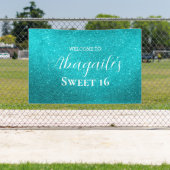 Sweet 16 | Blauwgroen Glitter Banner (Insitu)