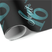 Sweet 16 | Blauwgroen groene grunge en faux glitte Cadeaupapier (Rol Hoek)