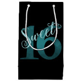 Sweet 16 | Blauwgroen groene grunge en faux glitte Klein Cadeauzakje (Voorkant)