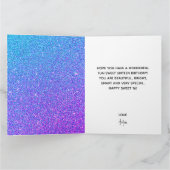 Sweet 16 Blauwgroen Paars Glitter Birthday Special Kaart (Binnen)
